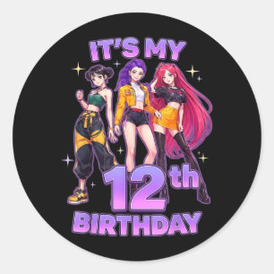 Adesivo Aniversário de 12 Anos K pop Crianças 12º Aniversá