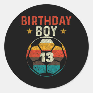 Adesivo Aniversário de 13 Anos Menino Amante de Futebol Bd