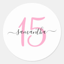 Aniversário de 15 anos Rosa Personalizado