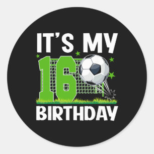 Adesivo Aniversário de 16 Anos Tema Futebol É Meu 16º Aniv