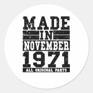 Adesivo Aniversário de 1971 Vintage, 1971