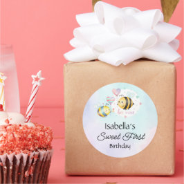 Adesivo Aniversário de 1 ano da Abelha Doce Personalizado