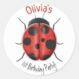 Adesivo Aniversário de 1 ano da Menina Bug Personalizado F
