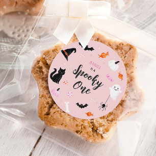 Adesivo Aniversário de 1 ano das meninas no Halloween Fant