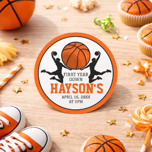 Adesivo Aniversário de 1 ano de Basquete Primeiro Ano