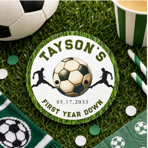 Adesivo Aniversário de 1 ano de Futebol Primeiro Ano Concl