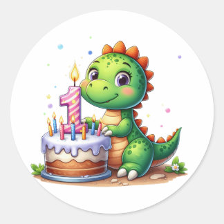 Adesivo Aniversário de 1 ano do Dino
