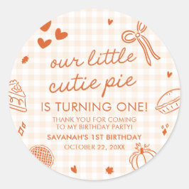 Adesivo Aniversário de 1 ano do Pequeno Bolo de Amor Desen