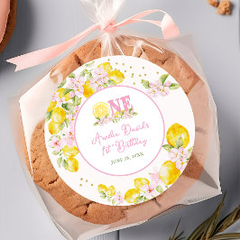 Adesivo Aniversário de 1 ano Lemonade Floral