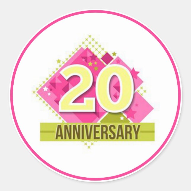 Adesivo Aniversário de 20 anos (Frente)