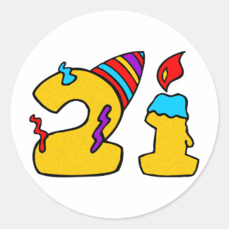 Adesivo Aniversário de 21 anos