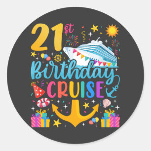 Adesivo aniversário de 21 anos Cruise B Day Party