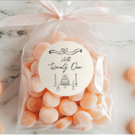 Adesivo Aniversário de 21 anos de Diversão das Velas de Bo