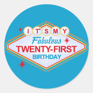 Adesivo Aniversário de 21 anos de Las Vegas