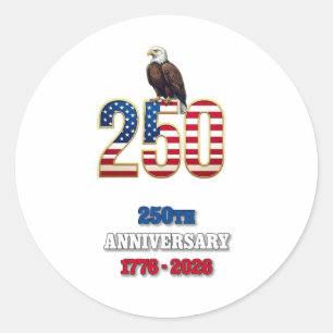 Adesivo Aniversário de 250 anos dos EUA 1776-2026 Patrióti