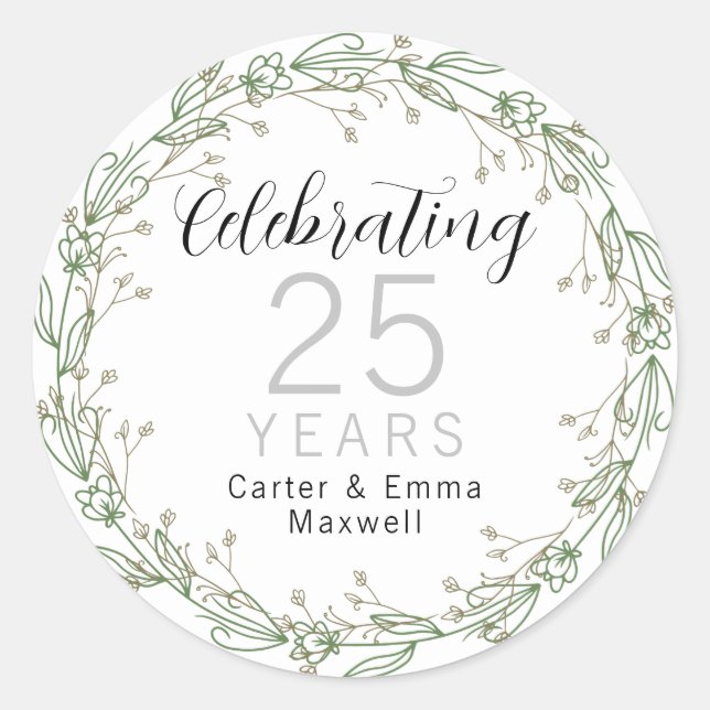 Adesivo Aniversário de 25 anos (Frente)