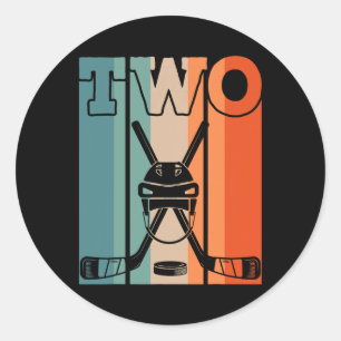Adesivo Aniversário de 2 anos de hóquei Menino Menina 2 an