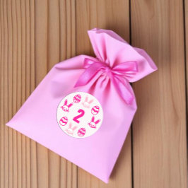 Adesivo Aniversário de 2 anos do Páscoa Rosa