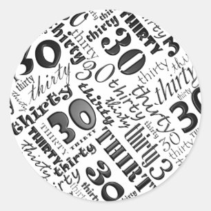 Adesivo aniversário de 30 anos