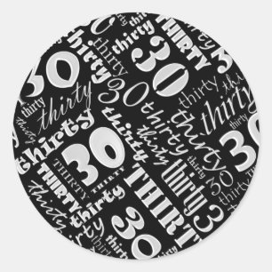 Adesivo aniversário de 30 anos