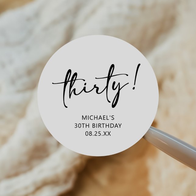 Adesivo Aniversário de 30 anos 33 preto e branco (Criador carregado)