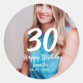 Adesivo aniversário de 30 anos adiciona nome data ano ano 
