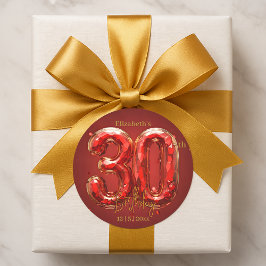 Adesivo Aniversário de 30 anos Glamouroso com Rubi e Pedra