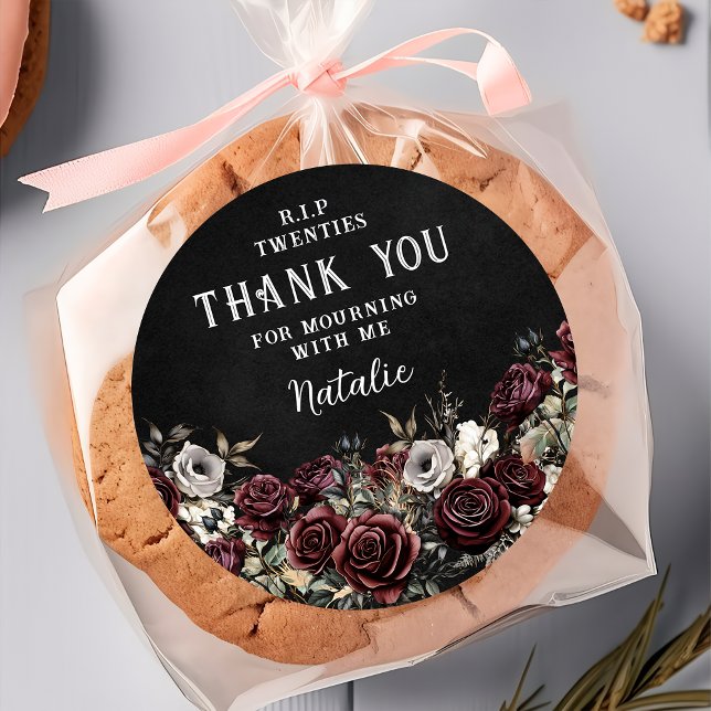 Adesivo Aniversário de 30 anos Sticker Floral RIP 20 (Criador carregado)