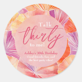 Adesivo aniversário de 30 anos Talk 30 para o meu favor do