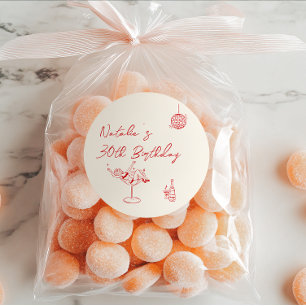 Adesivo Aniversário de 30 com Creme Cocktail