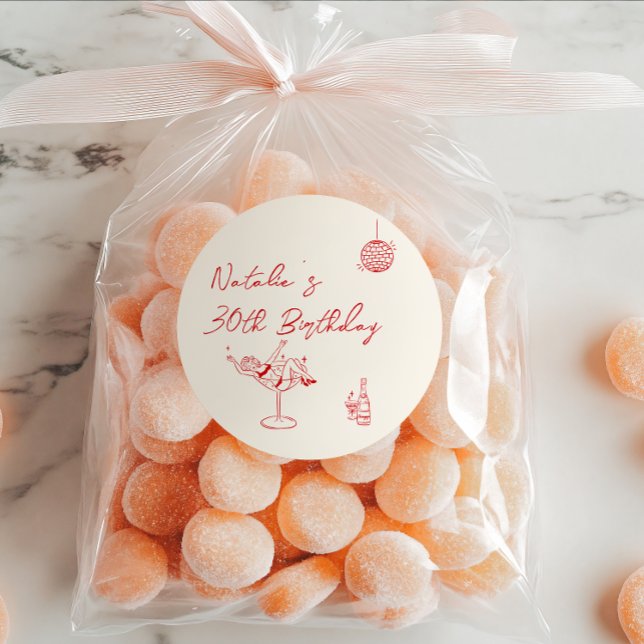 Adesivo Aniversário de 30 com Creme Cocktail (Criador carregado)