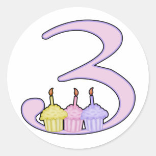 Adesivo Aniversário de 3 anos