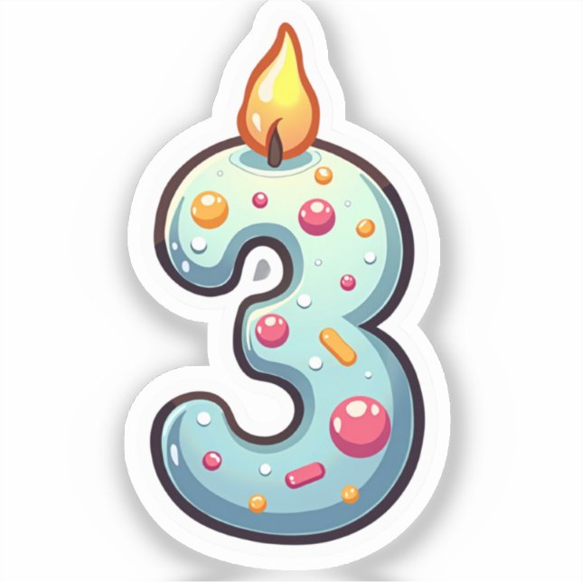 Adesivo aniversário de 3 anos (Frente)