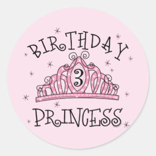 Adesivo Aniversário de 3 anos da princesa da tiara