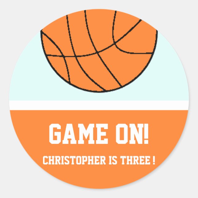 Adesivo Aniversário de 3 anos de basquetebol (Frente)
