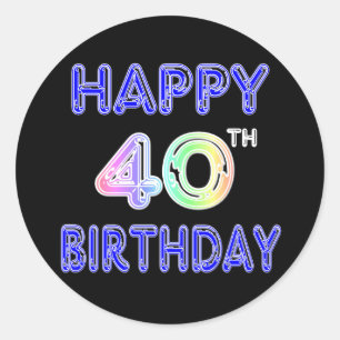 Adesivo Aniversário de 40 anos com pia batismal do Ballon