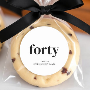 Adesivo Aniversário de 40 anos de 44 preto e branco