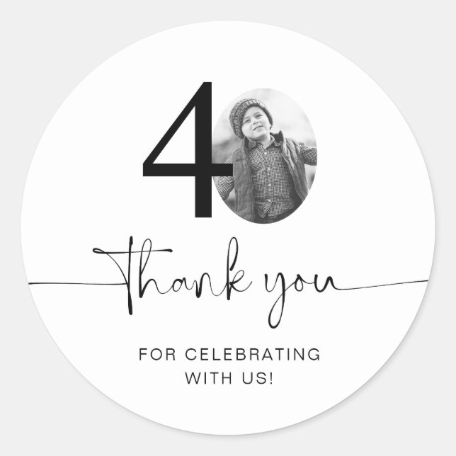 Adesivo Aniversário de 40 anos de Fotografia (Frente)