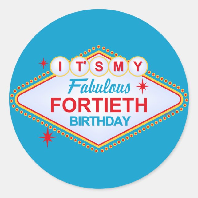 Adesivo Aniversário de 40 anos de Las Vegas (Frente)