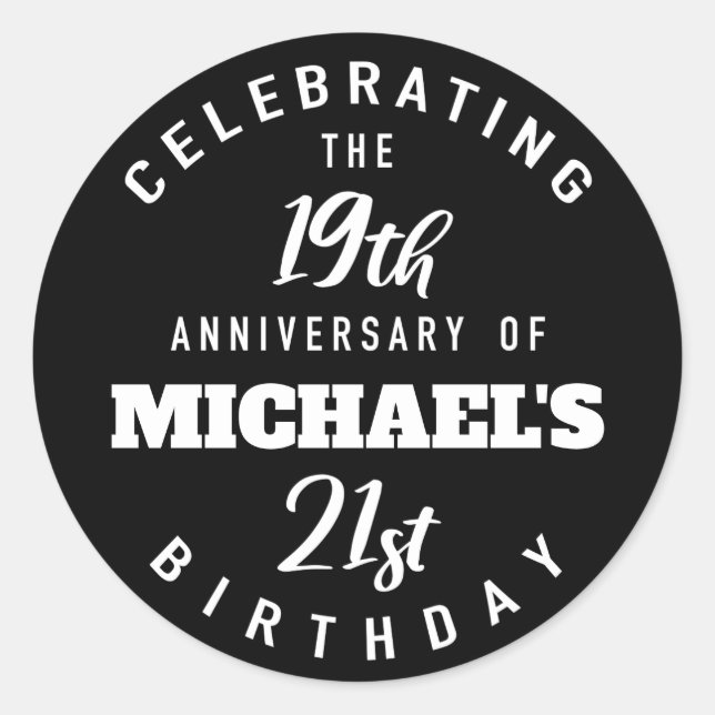 Adesivo Aniversário de 40 anos engraçado personalizado (Frente)