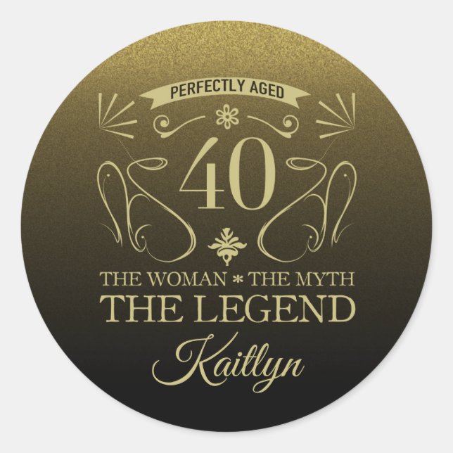 Adesivo Aniversário de 40 anos Feliz e Custa Personalizado (Frente)