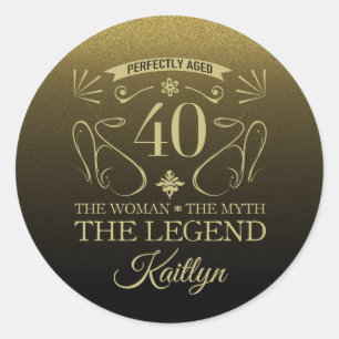 Adesivo aniversário de 40 anos Feliz e Fixe Personalizado