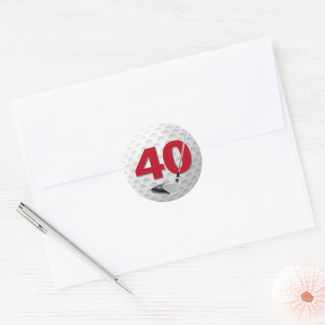 Adesivo aniversário de 40 anos Golf Ball Design (Envelope)