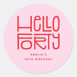 Adesivo ANIVERSÁRIO DE 40 ANOS Moderno