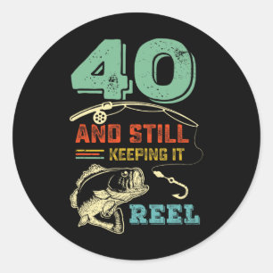 Adesivo Aniversário de 40 anos Pesca Fazendo 40 anos Pesca