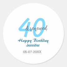 aniversário de 40 anos renovado nome data azul neg