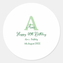 Aniversário de 40 anos verde feliz adicionar nome 