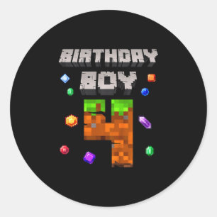 Adesivo Aniversário de 4 anos do menino 4 Video Gamer Núme