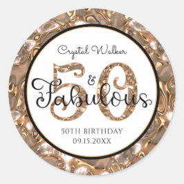 Adesivo Aniversário de 50 anos 50 E FABULOSO Personalizado