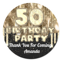 Aniversário de 50 anos BALÕES Dourados Obrigado po